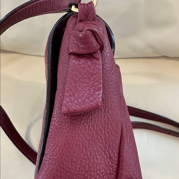 Tory Burch Harper messenger bag in dark Merlot pebbled leather, EUC - Picture 10 of 12